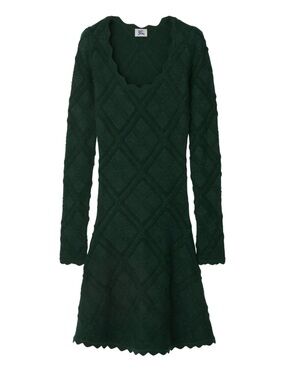 NWT Burberry Aran Wool Long-Sleeve Knitted Dress Size XS